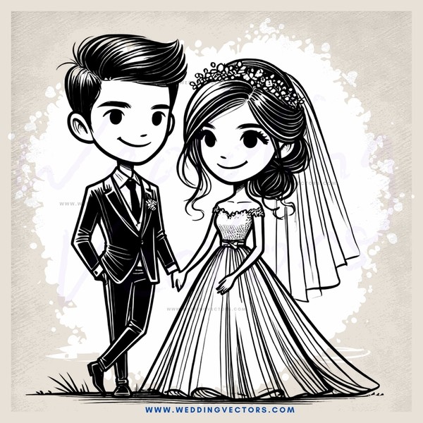 a bride and groom smile for their wedding picture