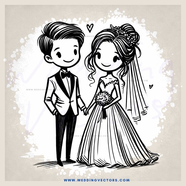 a bride and groom picture in black and white
