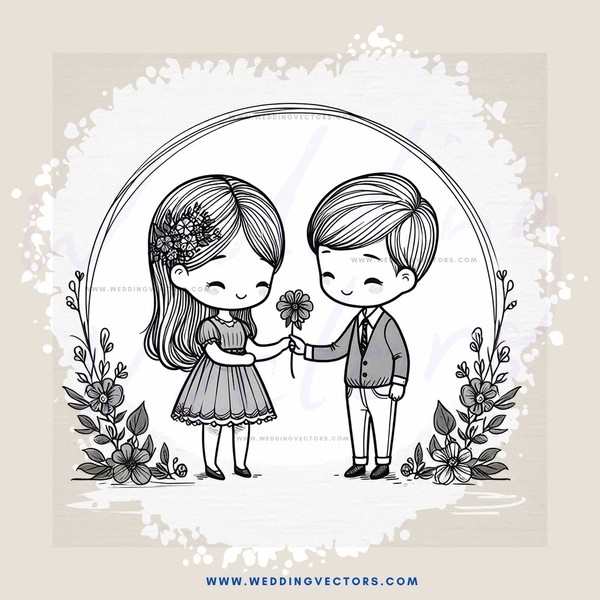 two people holding flowers in a picture