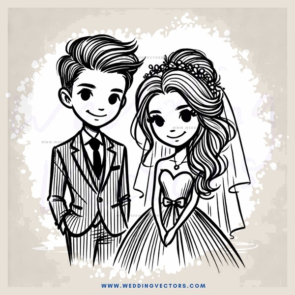a man and woman drawn in black and white