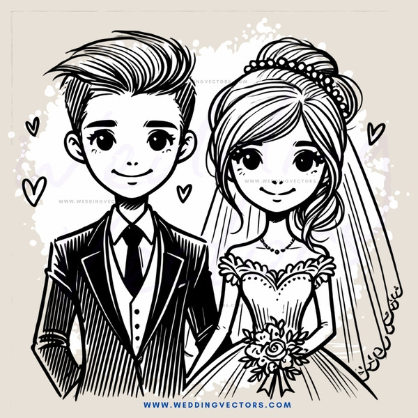 wedding couple smiling at camera