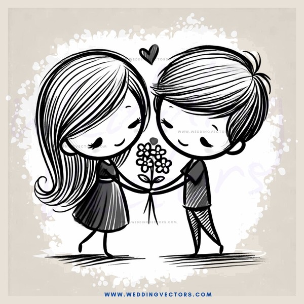 two people sharing a moment with a flower