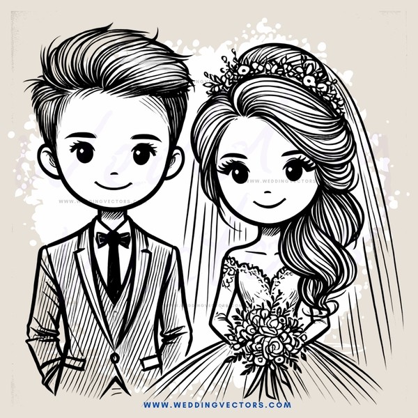 a bride and groom portrait in black and white
