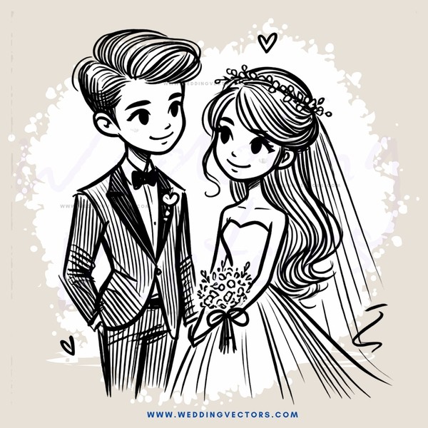 a bride and groom in silhouette