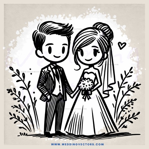 a bride and groom smile at each other