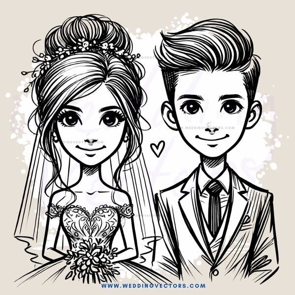 a couple in wedding attire