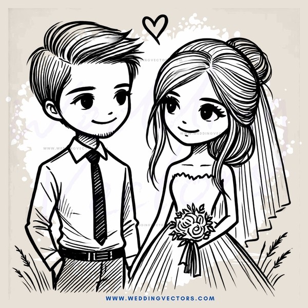 a happy couple on their wedding day