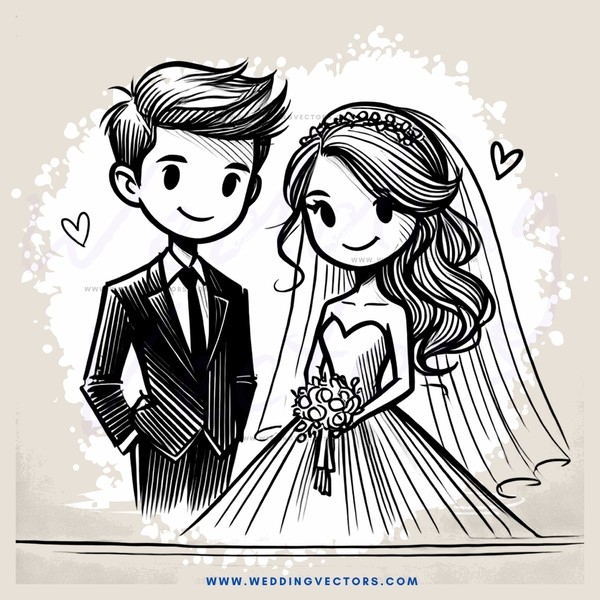 a bride and groom posing for their wedding photo