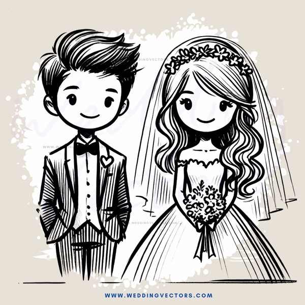a man and woman in black and white cartoon