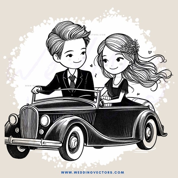 a man and woman in a car