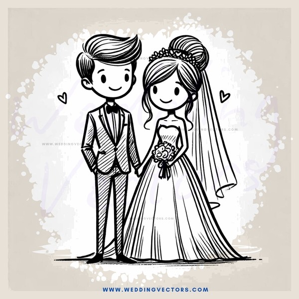 a wedding couple in black and white