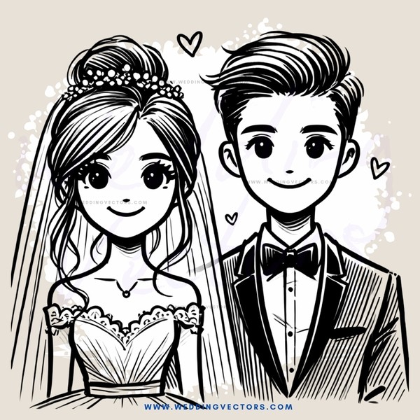 bride and groom portrait