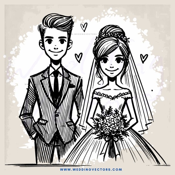 a happy couple standing together