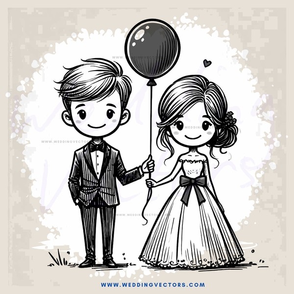 boy and girl with balloon