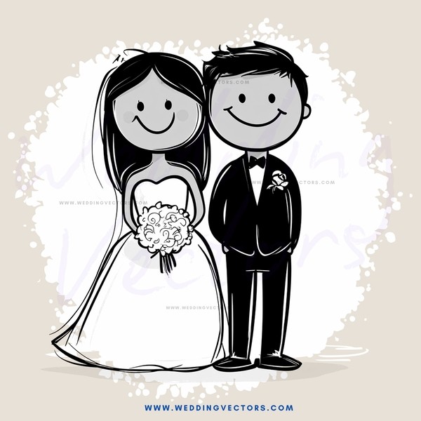 wedding animation for cartoon couple