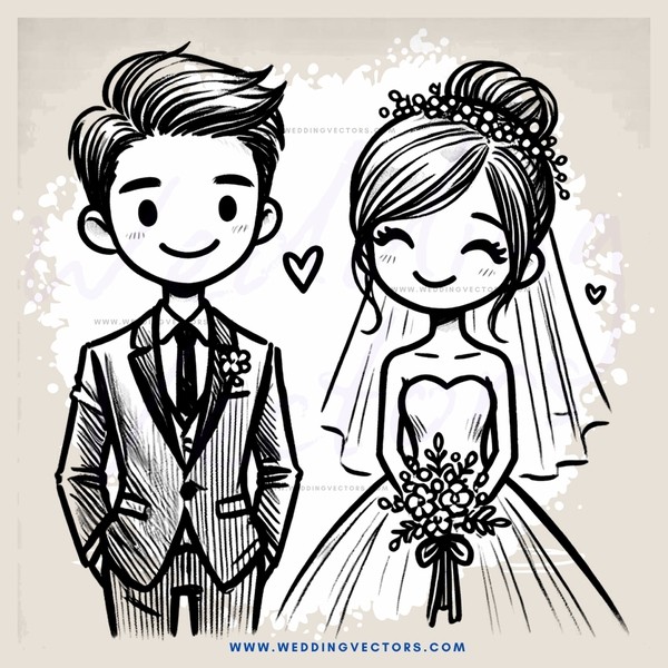 a bride and groom smile for their picture