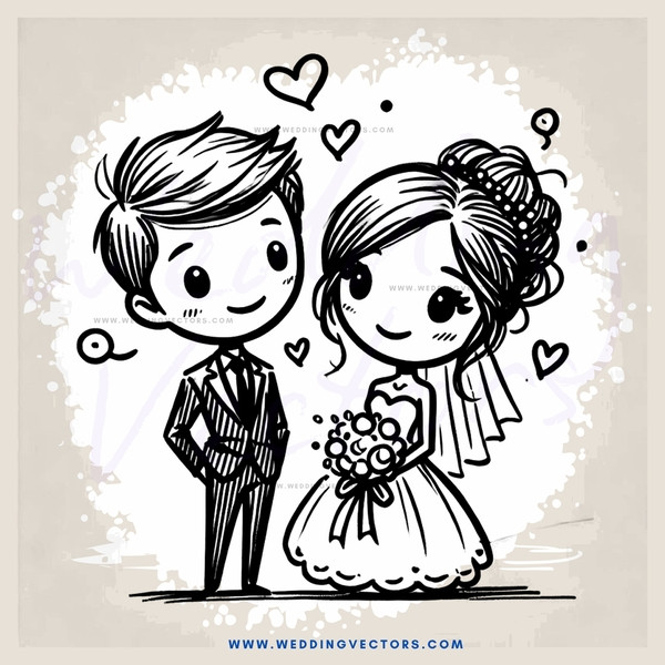a happy couple on their wedding day