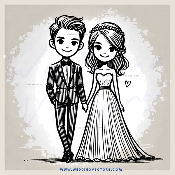 a wedding cartoon