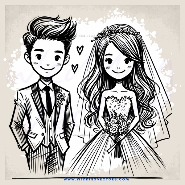 wedding portrait of two people on their wedding day