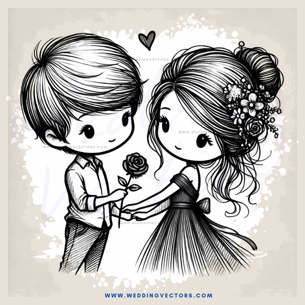 a couple with roses in their hands