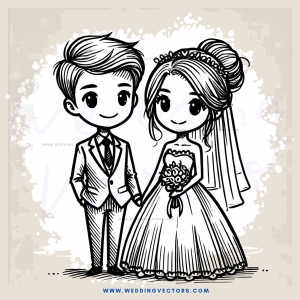 engagement couple cartoon