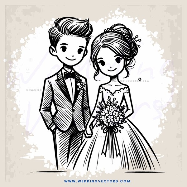 a man and woman on their wedding day