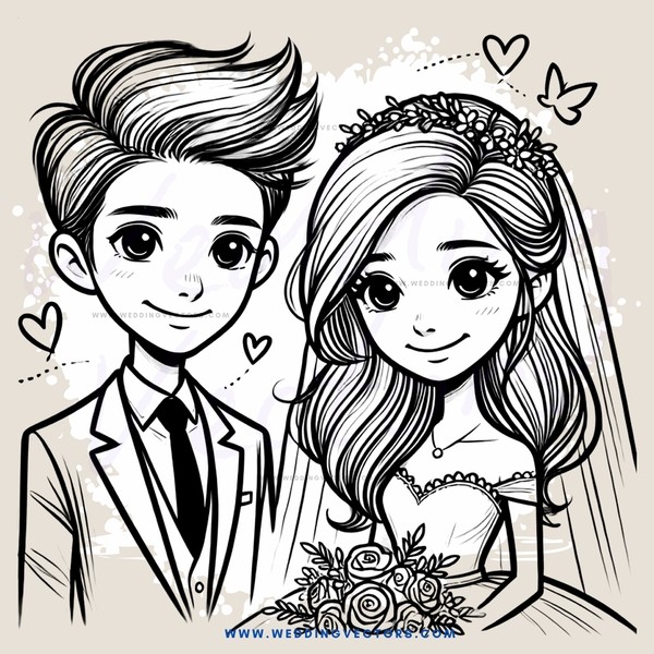 a boy and girl holding flowers and smiling