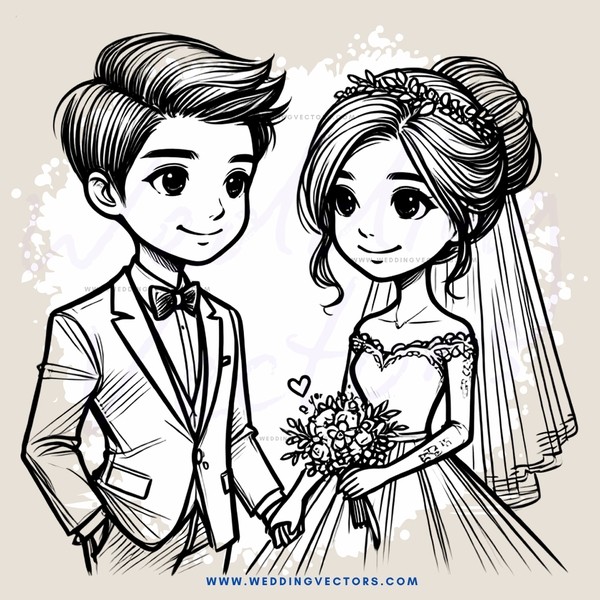 couple holding flowers and rings in their hands