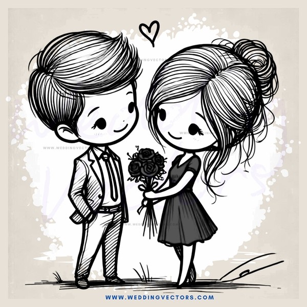 lovers with flowers