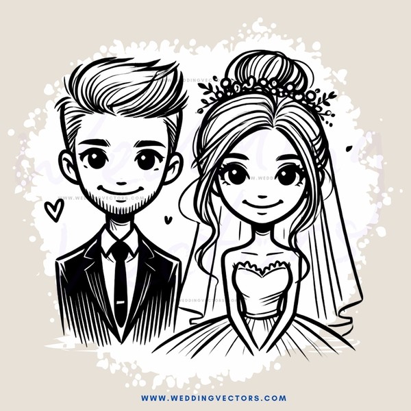 a couple's portrait with wedding attire