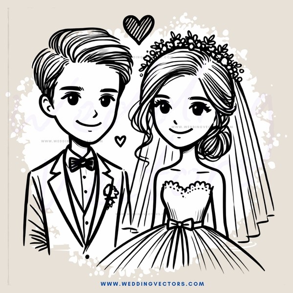 a wedding scene in black and white