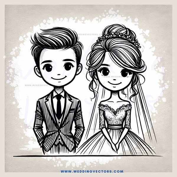 an engagement sketch drawing between two people