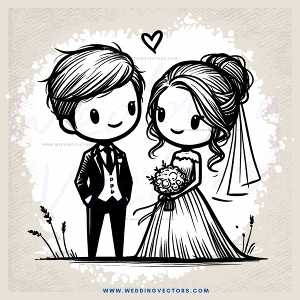 a couple holding flowers and posing for a picture