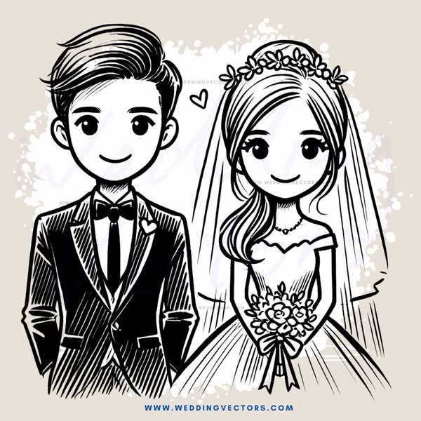 a bride and groom portrait in black and white
