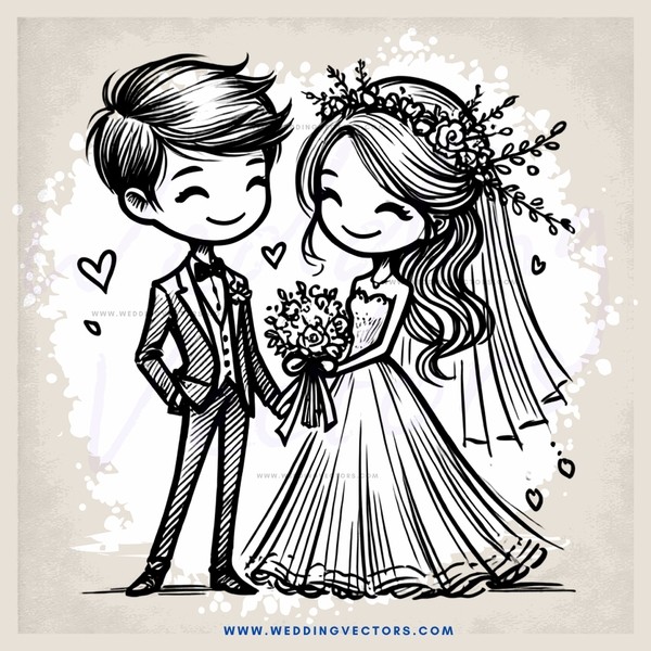 a couple on their wedding day