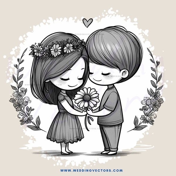 a boy and girl sharing a sunflower
