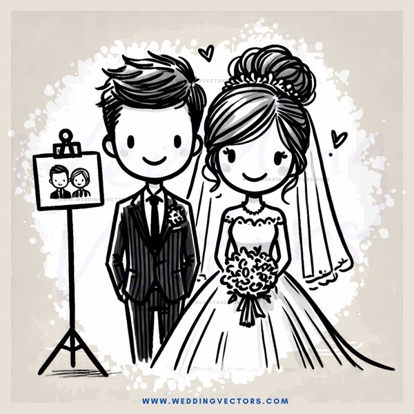 a bride and groom picture frame