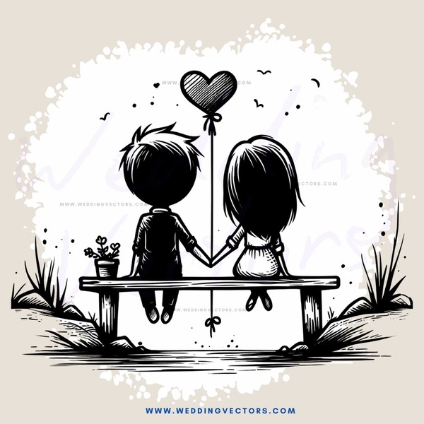 two people sitting on a bench holding hands and talking