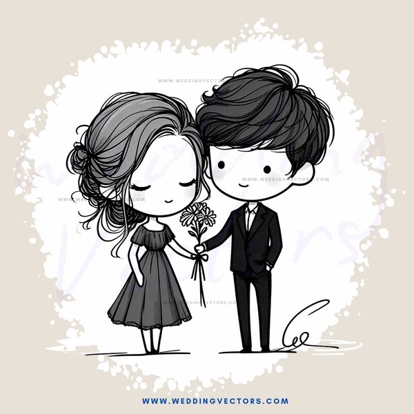 young couple exchanging flower rings