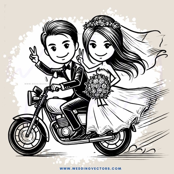 wedding bicycle ride by the sea