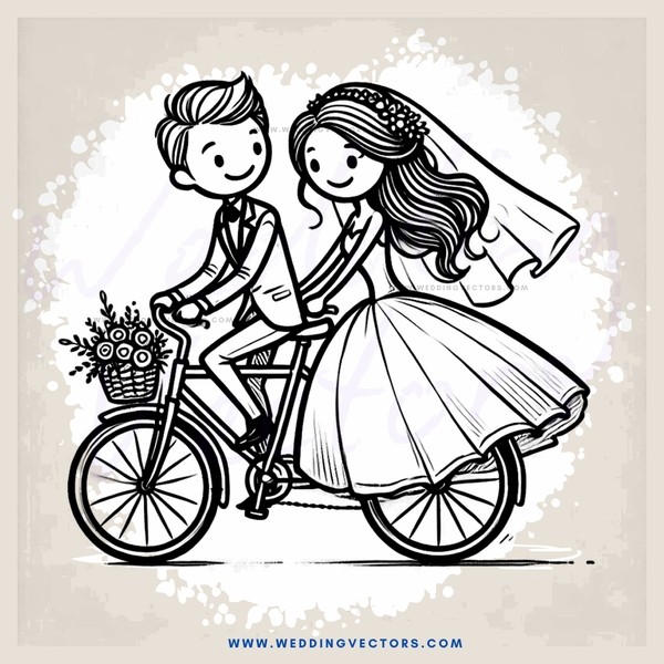a bride and groom on their wedding day
