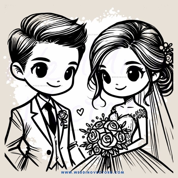 a couple holding flowers and wearing ties