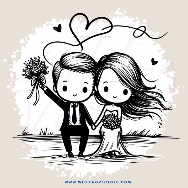 a couple standing together, holding flowers and kissing