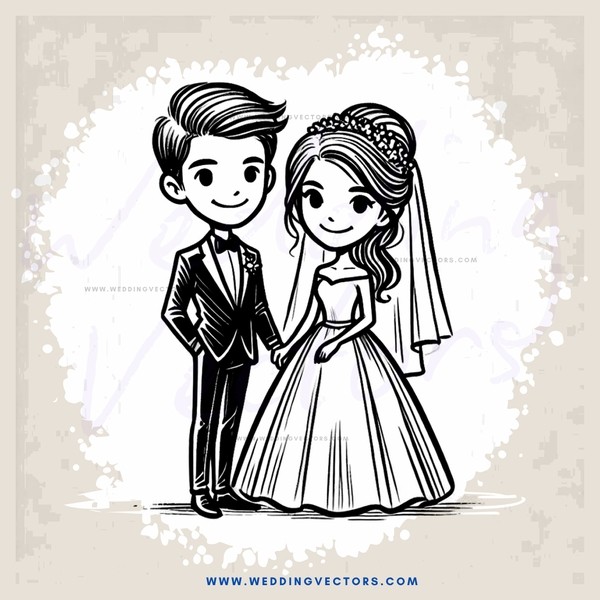 couple in wedding formal clothes