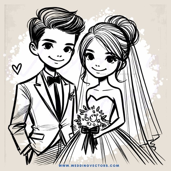 a couple on their wedding day