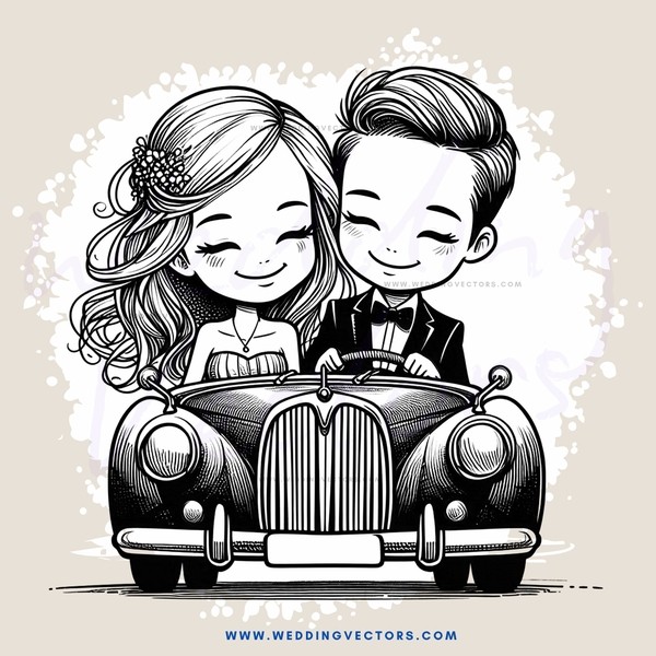 couple in a car, smiling
