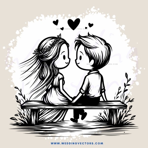 couple sitting on bench, smiling and laughing