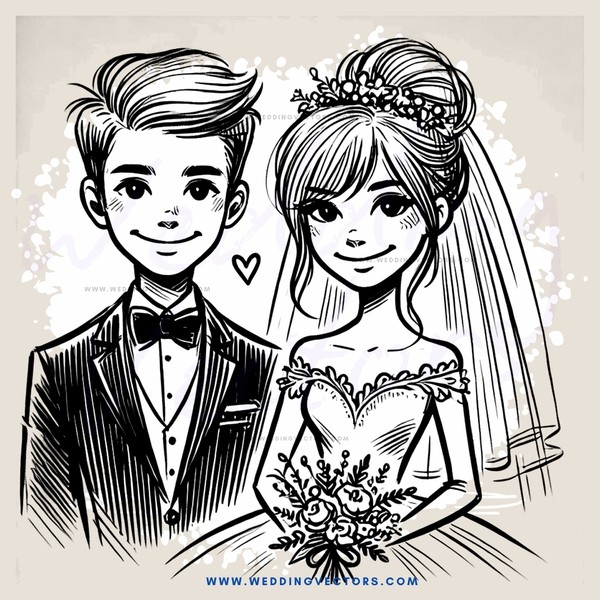 a couple at their wedding