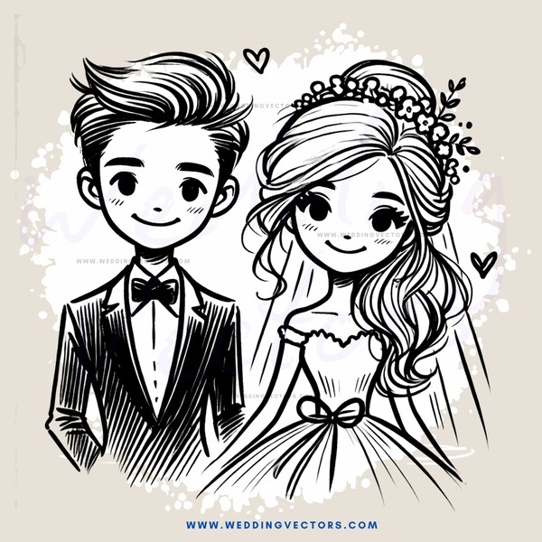 a bride and groom in flower crown hair decoration