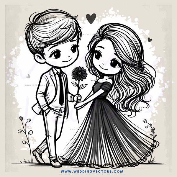 boy and girl holding flower leaves